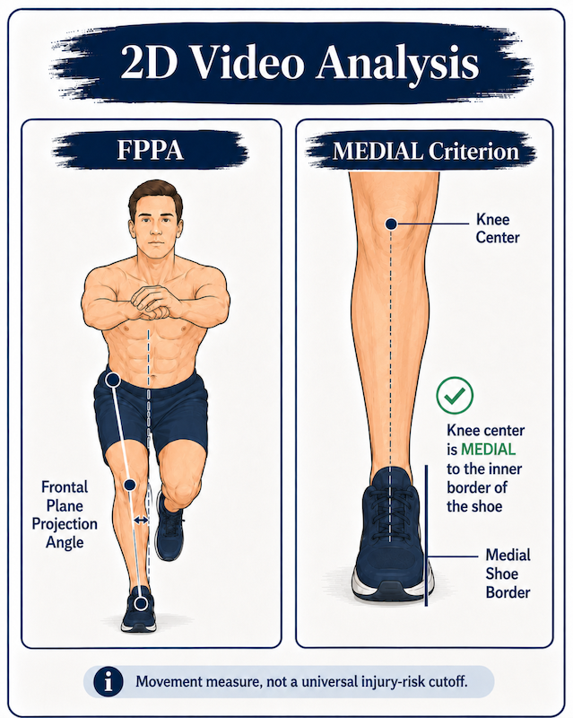 Clinical illustration showing how limb asymmetry is interpreted using symptoms, sport, injury history, performance, and change over time